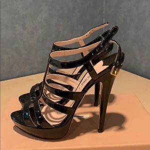 Mui Mui patent leather strappy heels
